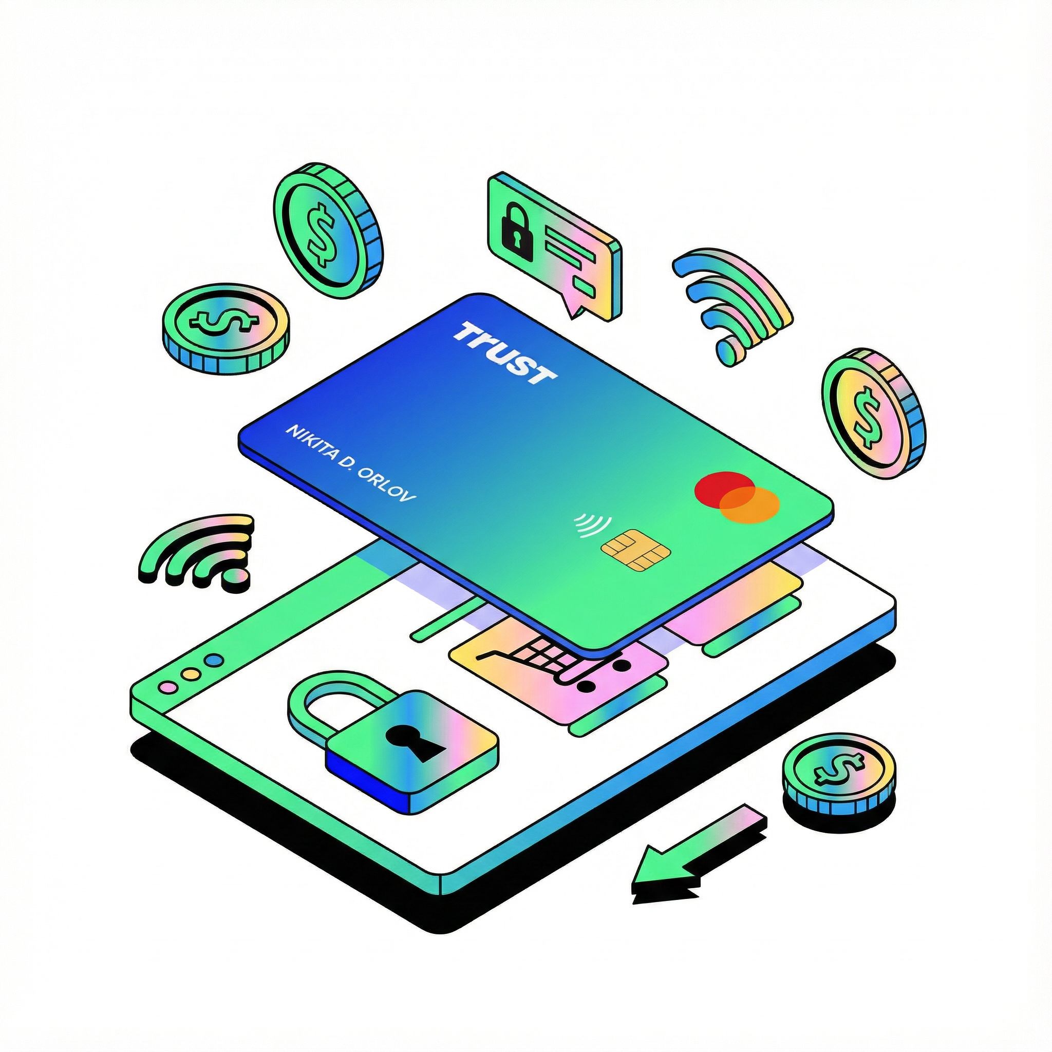 Trust Wallet Crypto Card Illustration
